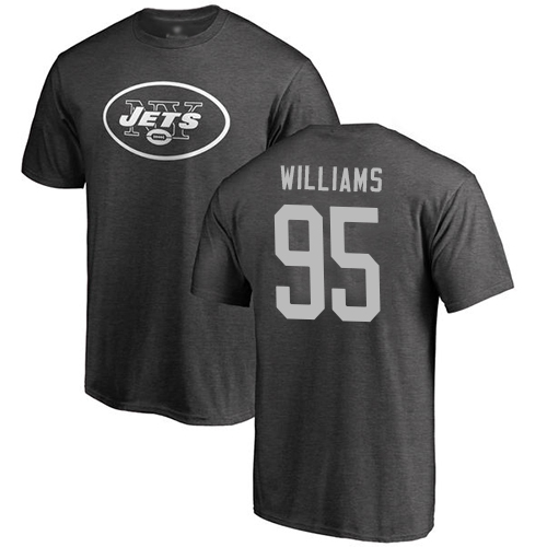 New York Jets Men Ash Quinnen Williams One Color NFL Football #95 T Shirt